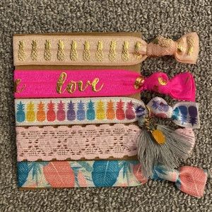 Tassel and Charm Hair Tie Set #129